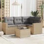 Garden sofa set with cushions 5 pieces beige synthetic rattan by , Garden sets - Ref: Foro24-3218909, Price: 329,10 €, Discou...