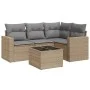 Garden sofa set with cushions 5 pieces beige synthetic rattan by , Garden sets - Ref: Foro24-3218909, Price: 329,10 €, Discou...