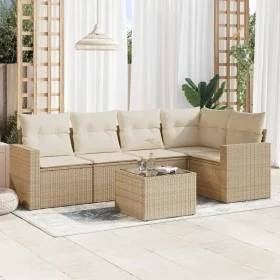 Garden sofa set with cushions 6 pieces beige synthetic rattan by , Garden sets - Ref: Foro24-3218928, Price: 426,91 €, Discou...