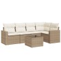 Gartensofa-Set mit Kissen, 6-teilig, beiges synthetisches Rattan von , Gartensets - Ref: Foro24-3218928, Preis: 404,24 €, Rab...