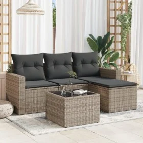 Garden sofa set with cushions 5 pieces gray synthetic rattan by , Garden sets - Ref: Foro24-3218870, Price: 285,34 €, Discoun...