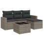 Gartensofa-Set mit Kissen, 5-teilig, graues synthetisches Rattan von , Gartensets - Ref: Foro24-3218870, Preis: 284,62 €, Rab...
