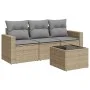 Garden sofa set with cushions 4 pieces beige synthetic rattan by , Modular outdoor sofas - Ref: Foro24-3251006, Price: 301,11...