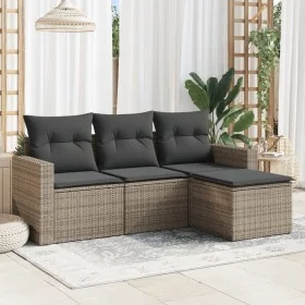4-piece garden sofa set and gray synthetic rattan cushions by , Modular outdoor sofas - Ref: Foro24-3251207, Price: 258,95 €,...