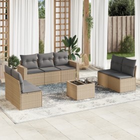 Garden sofa set with beige cushions 8 pcs PE rattan by , Modular outdoor sofas - Ref: Foro24-3251176, Price: 505,42 €, Discou...
