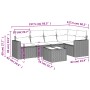 6-teiliges Gartensofa-Set und schwarze synthetische Rattankissen von , Modulare Sofas für den Außenbereich - Ref: Foro24-3251...