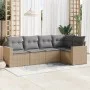 Gartensofa-Set mit Kissen, 5-teilig, beiges synthetisches Rattan von , Gartensets - Ref: Foro24-3218919, Preis: 331,84 €, Rab...