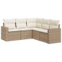Garden sofa set with cushions 5 pieces beige synthetic rattan by , Garden sets - Ref: Foro24-3218938, Price: 348,99 €, Discou...