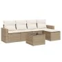 Garden sofa set with cushions 6 pieces beige synthetic rattan by , Garden sets - Ref: Foro24-3218888, Price: 380,04 €, Discou...