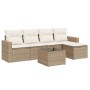 Gartensofa-Set mit Kissen, 6-teilig, beiges synthetisches Rattan von , Gartensets - Ref: Foro24-3218888, Preis: 361,10 €, Rab...