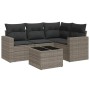 Garden sofa set with cushions 5 pieces gray synthetic rattan by , Garden sets - Ref: Foro24-3218910, Price: 315,70 €, Discoun...