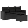4-piece garden sofa set with black synthetic rattan cushions by , Modular outdoor sofas - Ref: Foro24-3251002, Price: 287,58 ...