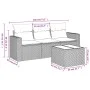 4-piece garden sofa set with black synthetic rattan cushions by , Modular outdoor sofas - Ref: Foro24-3251002, Price: 287,58 ...