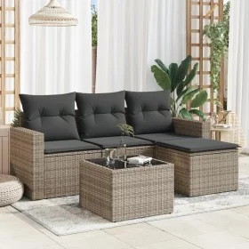 Garden sofa set with cushions 5 pieces gray synthetic rattan by , Modular outdoor sofas - Ref: Foro24-3251217, Price: 306,05 ...