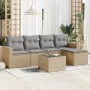 Garden sofa set with cushions 6 pieces beige synthetic rattan by , Modular outdoor sofas - Ref: Foro24-3251236, Price: 398,17...
