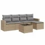 Garden sofa set with cushions 6 pieces beige synthetic rattan by , Modular outdoor sofas - Ref: Foro24-3251236, Price: 398,17...