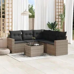 6-piece garden furniture set and gray synthetic rattan cushions by , Garden sets - Ref: Foro24-3218950, Price: 367,03 €, Disc...