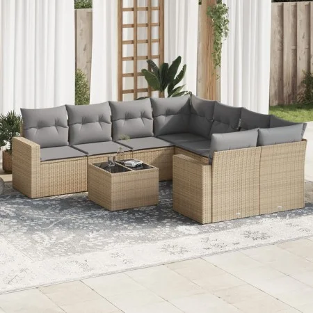9-piece garden sofa set with beige synthetic rattan cushions by , Modular outdoor sofas - Ref: Foro24-3251096, Price: 632,21 ...
