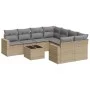 9-piece garden sofa set with beige synthetic rattan cushions by , Modular outdoor sofas - Ref: Foro24-3251096, Price: 632,21 ...