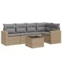 Garden sofa set with cushions 6 pieces beige synthetic rattan by , Modular outdoor sofas - Ref: Foro24-3251276, Price: 440,88...