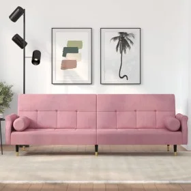 Schlafsofa mit rosa Samtkissen von , Sofas - Ref: Foro24-351860, Preis: 307,10 €, Rabatt: %