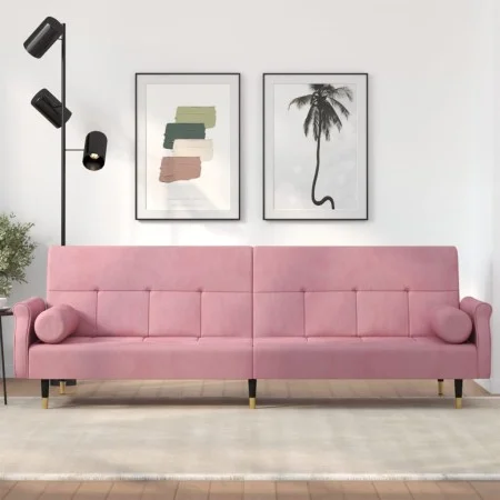 Schlafsofa mit rosa Samtkissen von , Sofas - Ref: Foro24-351860, Preis: 307,10 €, Rabatt: %