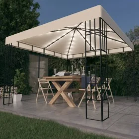 Pavillon mit LED-Lichtbändern 3x3 m creme von , Zelte und Pavillons - Ref: Foro24-3070320, Preis: 271,33 €, Rabatt: %