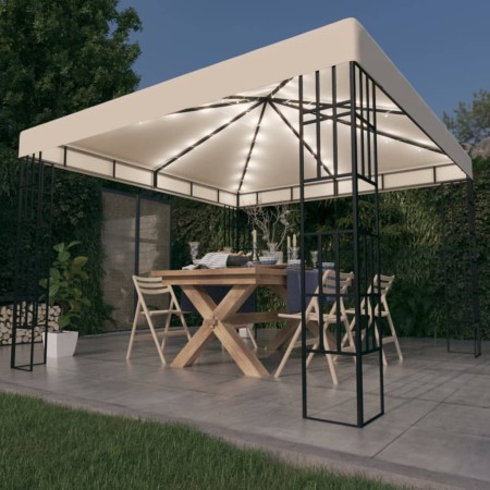 Pavillon mit LED-Lichtbändern 3x3 m creme von , Zelte und Pavillons - Ref: Foro24-3070320, Preis: 265,53 €, Rabatt: %