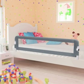 Barandilla de seguridad cama de niño poliéster gris 180x42cm