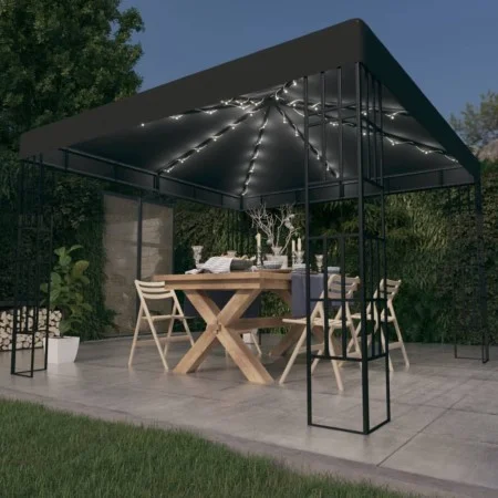 Gazebo with LED strip lights 3x3 m anthracite gray by , Tents and gazebos - Ref: Foro24-3070322, Price: 224,67 €, Discount: %
