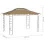 Taupe gray gazebo 4x3x2.7 m 160 g/m² by , Tents and gazebos - Ref: Foro24-313916, Price: 202,08 €, Discount: %