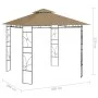 Taupe gray gazebo 3x3x2.7 m 160 g/m² by , Tents and gazebos - Ref: Foro24-313913, Price: 188,29 €, Discount: %