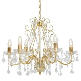 Round golden crystal bead chandelier with 6 x E14 bulbs by vidaXL, Lamps - Ref: Foro24-281603, Price: 105,85 €, Discount: %