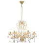Round golden crystal bead chandelier with 6 x E14 bulbs by vidaXL, Lamps - Ref: Foro24-281603, Price: 106,37 €, Discount: %