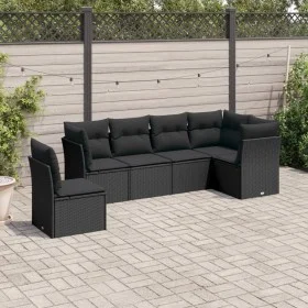 6-teiliges Gartensofa-Set und schwarze synthetische Rattankissen von , Gartensets - Ref: Foro24-3217695, Preis: 402,36 €, Rab...