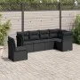 6-piece garden sofa set and black synthetic rattan cushions by , Garden sets - Ref: Foro24-3217695, Price: 402,36 €, Discount: %