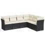 6-piece garden sofa set and black synthetic rattan cushions by , Garden sets - Ref: Foro24-3217676, Price: 339,30 €, Discount: %