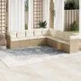 9-teiliges Gartensofa-Set mit beigen synthetischen Rattankissen von , Gartensets - Ref: Foro24-3217778, Preis: 594,11 €, Raba...