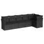 6-teiliges Gartensofa-Set und schwarze synthetische Rattankissen von , Gartensets - Ref: Foro24-3217655, Preis: 391,86 €, Rab...