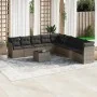 10-piece garden sofa set with gray synthetic rattan cushions by , Garden sets - Ref: Foro24-3217790, Price: 569,23 €, Discoun...