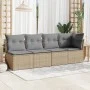4-Sitzer-Gartensofa mit beigen synthetischen Rattankissen von , Outdoor-Sofas - Ref: Foro24-366088, Preis: 239,34 €, Rabatt: %