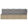 4-Sitzer-Gartensofa mit beigen synthetischen Rattankissen von , Outdoor-Sofas - Ref: Foro24-366088, Preis: 239,34 €, Rabatt: %