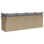 4-seater garden sofa with beige synthetic rattan cushions by , Outdoor sofas - Ref: Foro24-366088, Price: 239,34 €, Discount: %