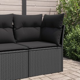 Garden corner sofa with black synthetic rattan cushions by , Outdoor sofas - Ref: Foro24-365985, Price: 95,78 €, Discount: %