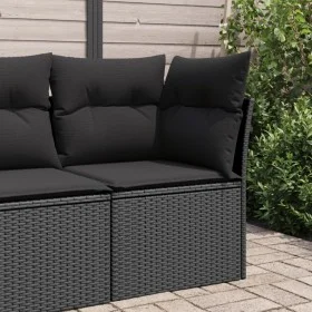 Garden corner sofa with black synthetic rattan cushions by , Outdoor sofas - Ref: Foro24-365985, Price: 85,81 €, Discount: %