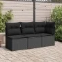 Garden corner sofa with black synthetic rattan cushions by , Outdoor sofas - Ref: Foro24-365985, Price: 85,81 €, Discount: %