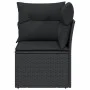 Garden corner sofa with black synthetic rattan cushions by , Outdoor sofas - Ref: Foro24-365985, Price: 85,81 €, Discount: %