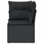 Garten-Ecksofa mit schwarzen synthetischen Rattankissen von , Outdoor-Sofas - Ref: Foro24-365985, Preis: 95,78 €, Rabatt: %