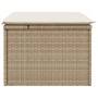 Taburete de jardín con cojín ratán sintético beige 55x55x37cm de , Otomanas de exterior - Ref: Foro24-366057, Precio: 66,03 €...