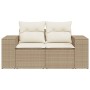 Sofá de jardín con cojines de 2 plazas ratán sintético beige de , Sofás de exterior - Ref: Foro24-366081, Precio: 196,65 €, D...